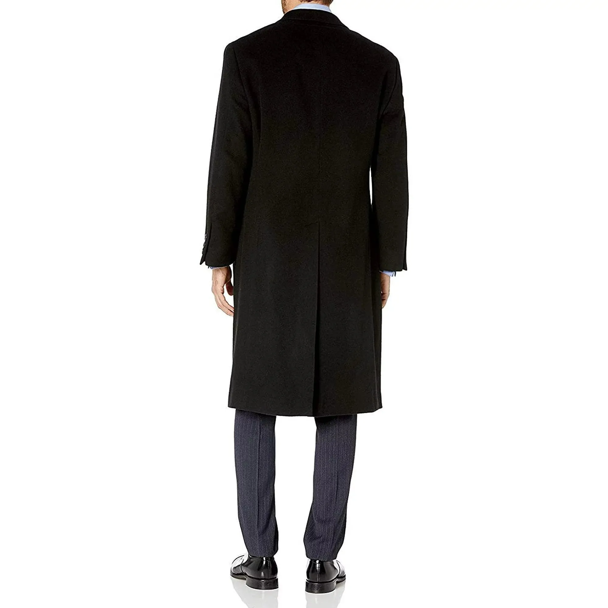 Adam Baker Men's Single Breasted Wool Cashmere Full Length Topcoat