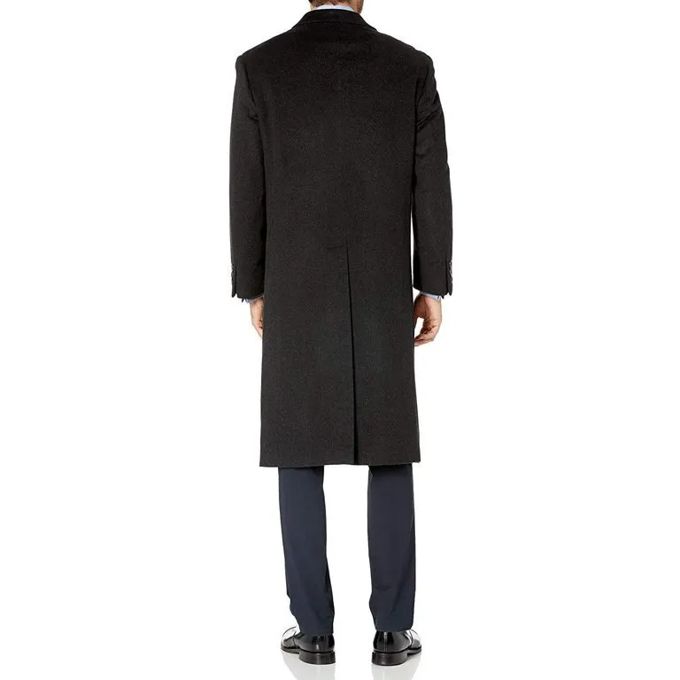 Adam Baker Men's Single Breasted Wool Cashmere Full Length Topcoat