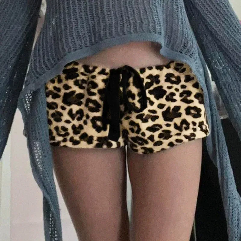 Ashlee Leopard Print Plush Shorts