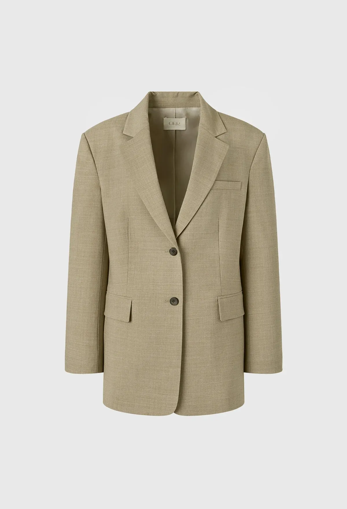 Basic Tailored Jacket In Khaki Beige