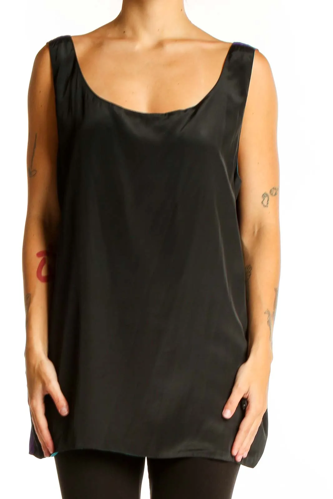 Black Sleeveless Flowy Tank Top