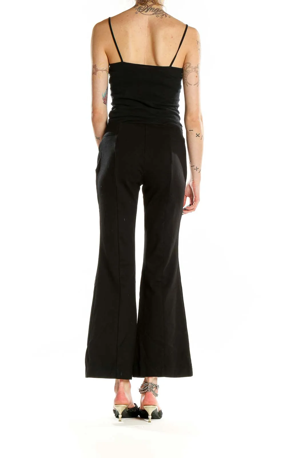 Black Wide-Leg Flare Pants