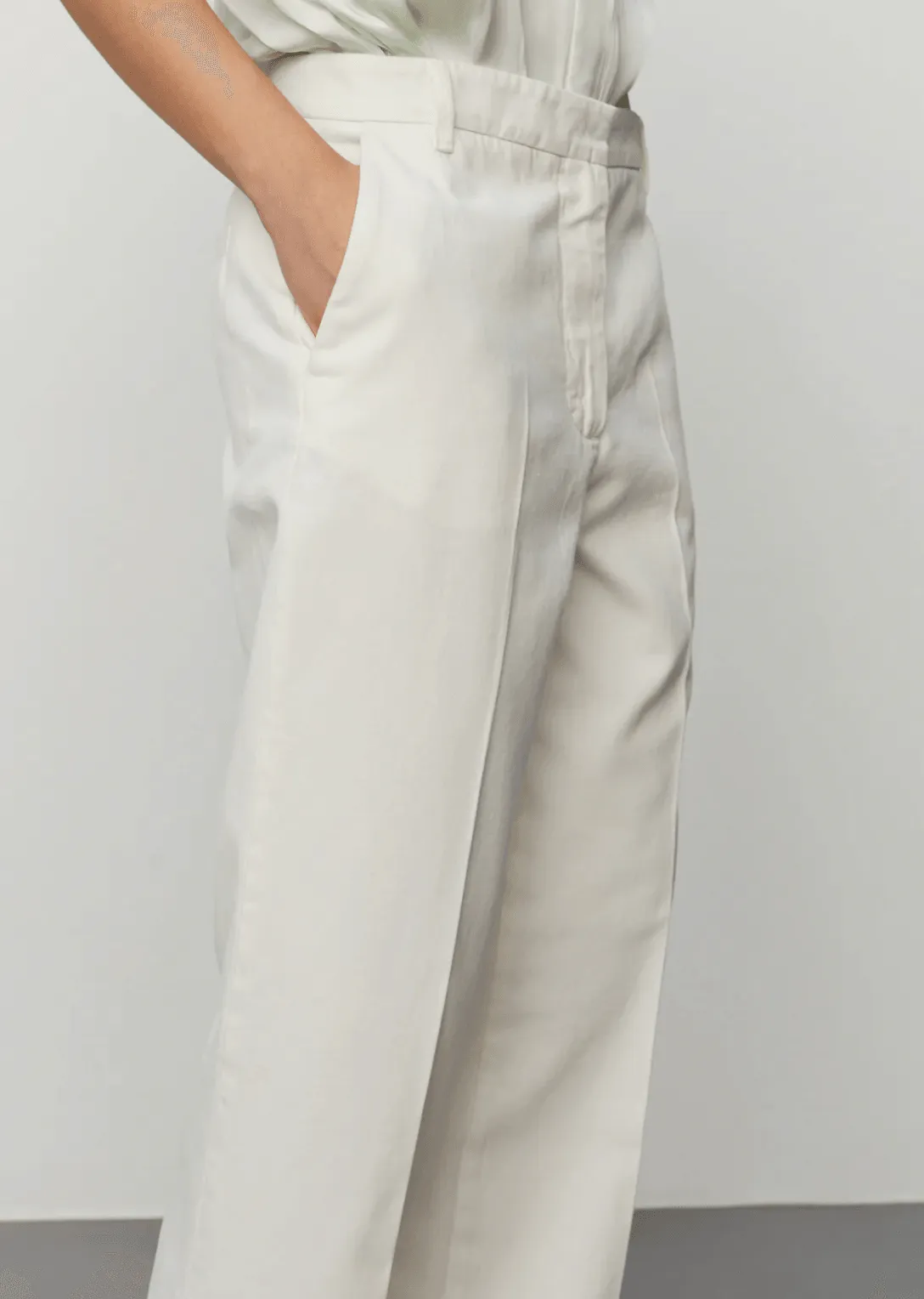 Calle Star White Soft Canvas Twill Trousers