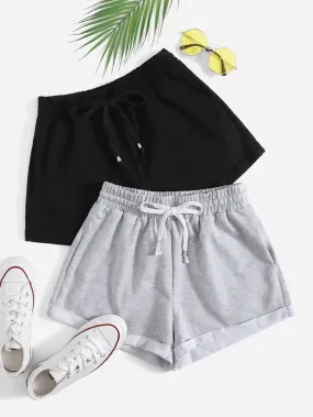 Casual Colorblock Pocket Natural Women Shorts