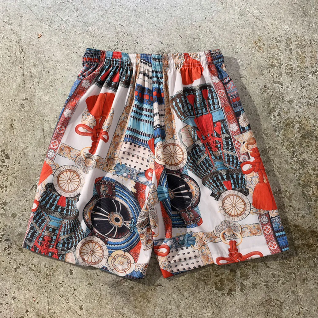 Casual ethnic print men's shorts