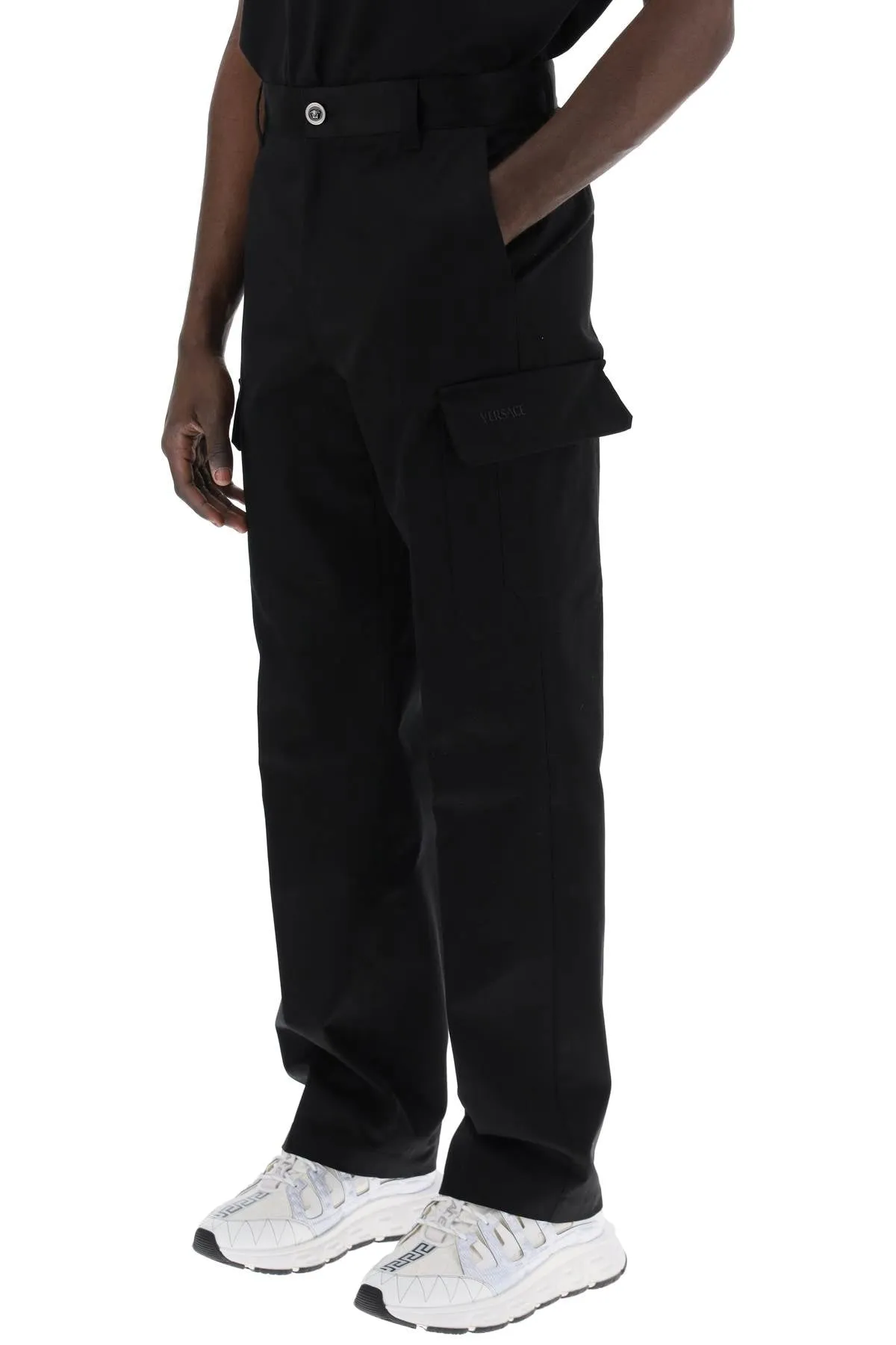 cotton gabardine cargo pants in