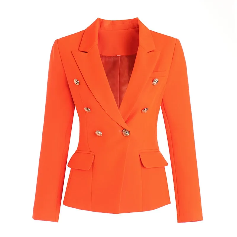 Double-breasted Orange Blazer