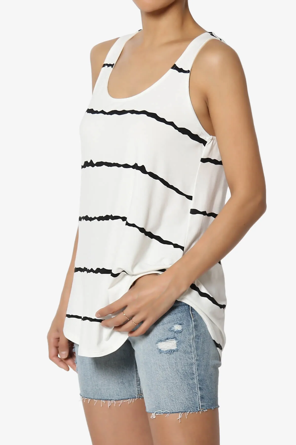 Ellison Stripe Scoop Neck Loose Fit Tank Top