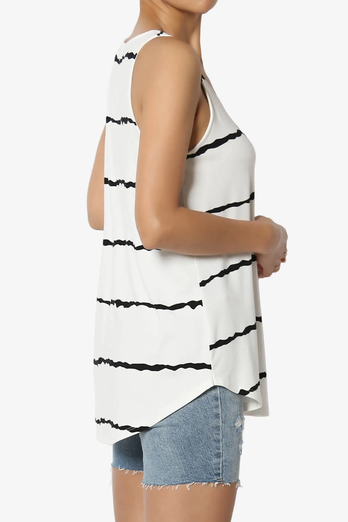 Ellison Stripe Scoop Neck Loose Fit Tank Top