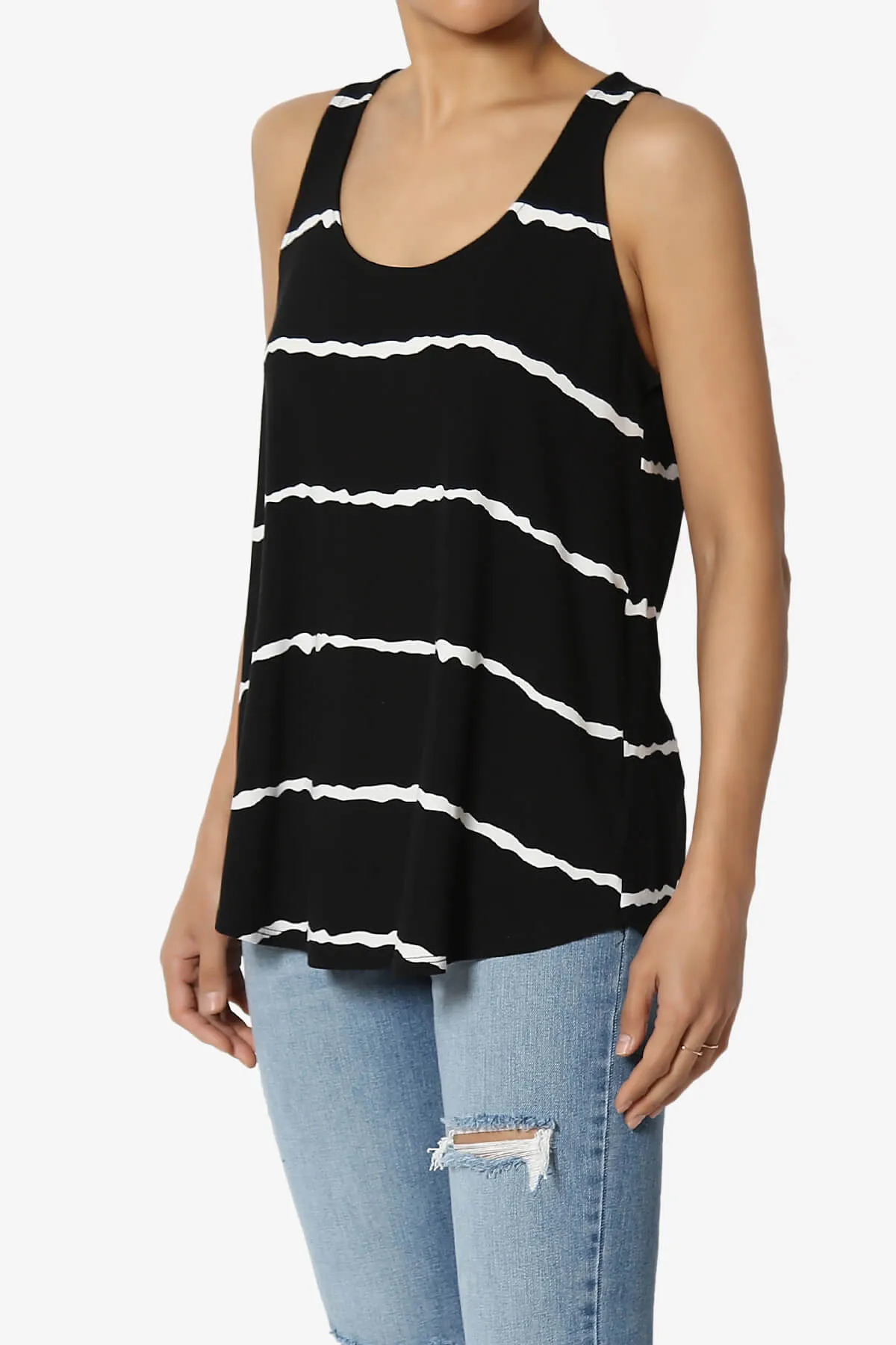 Ellison Stripe Scoop Neck Loose Fit Tank Top