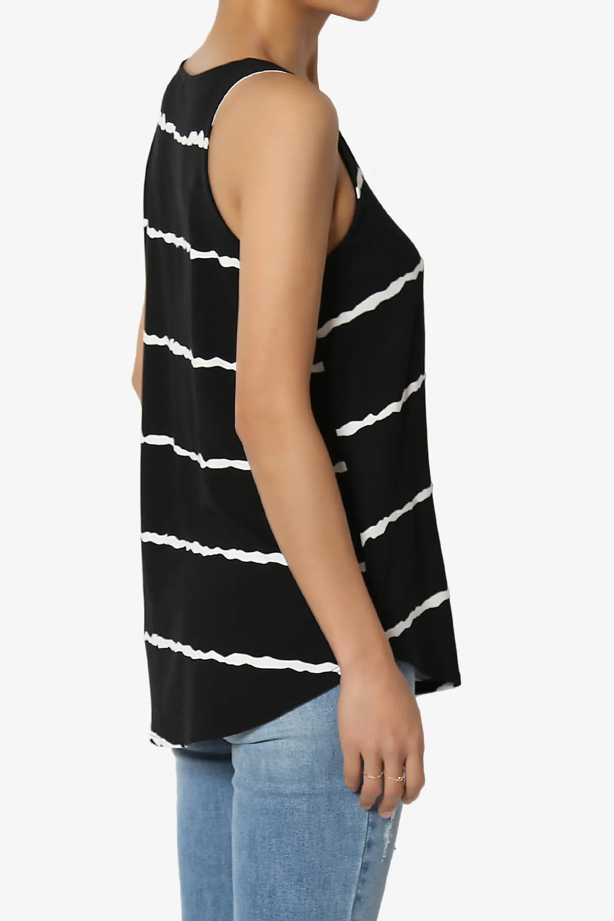 Ellison Stripe Scoop Neck Loose Fit Tank Top