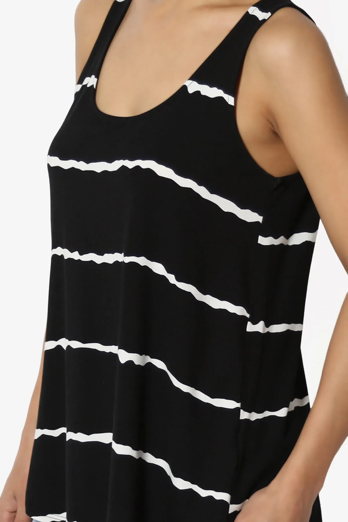 Ellison Stripe Scoop Neck Loose Fit Tank Top