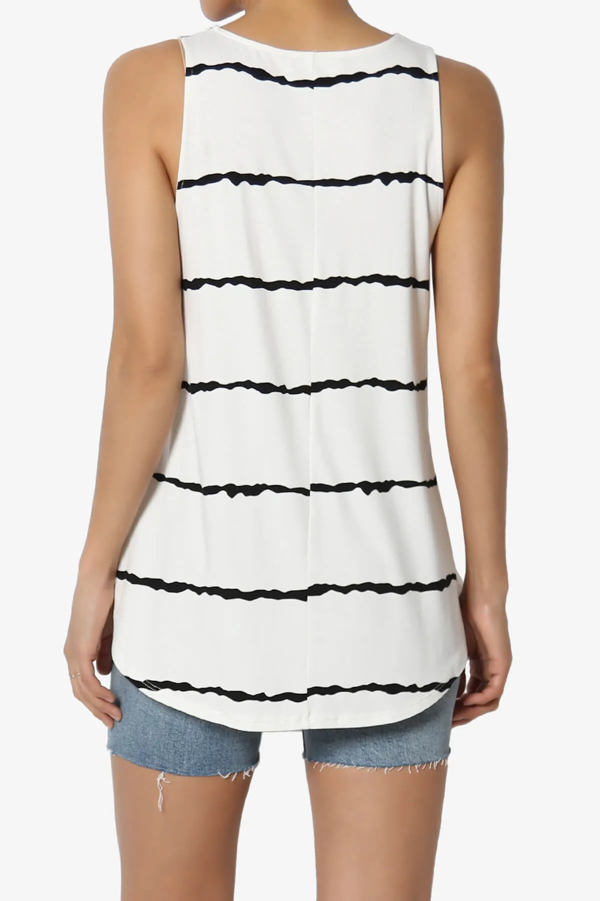 Ellison Stripe Scoop Neck Loose Fit Tank Top