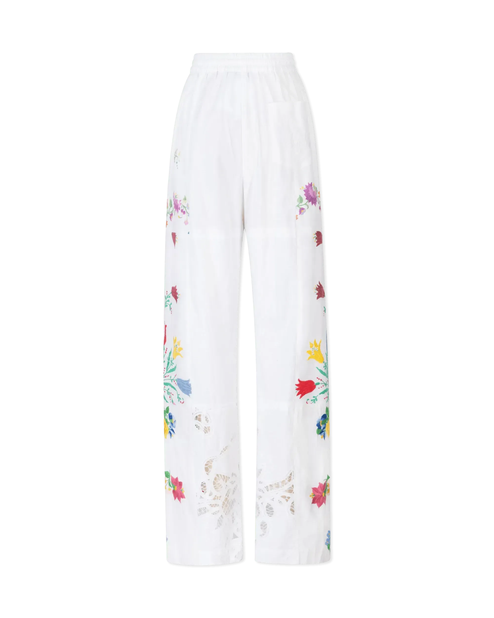 Embroidered Linen Pants