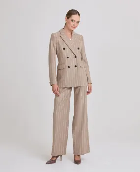 Eve Relaxed Double Breasted Pinstripe Jacket