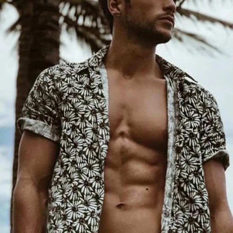 Floral Loose Holiday Men's Tops