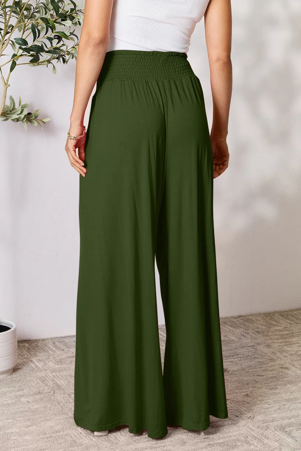 Full Size Wide Waistband Wide Leg Resort Pants