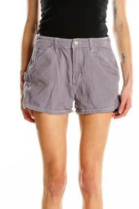 Gray Cotton Casual Shorts