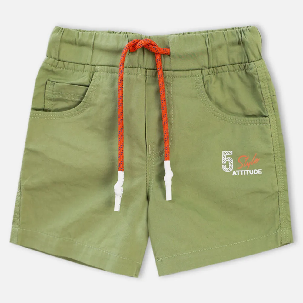 Green Elasticated Waist Casual Shorts