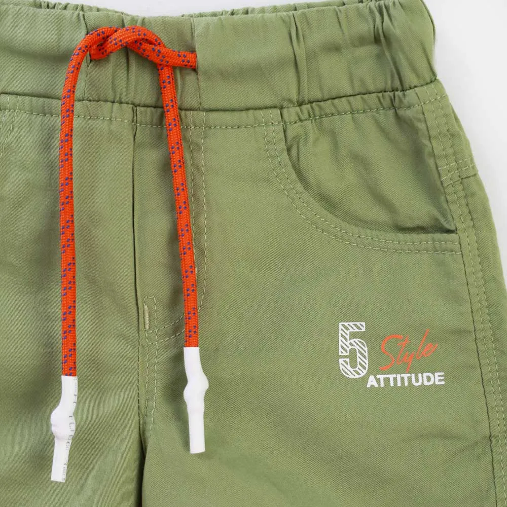 Green Elasticated Waist Casual Shorts