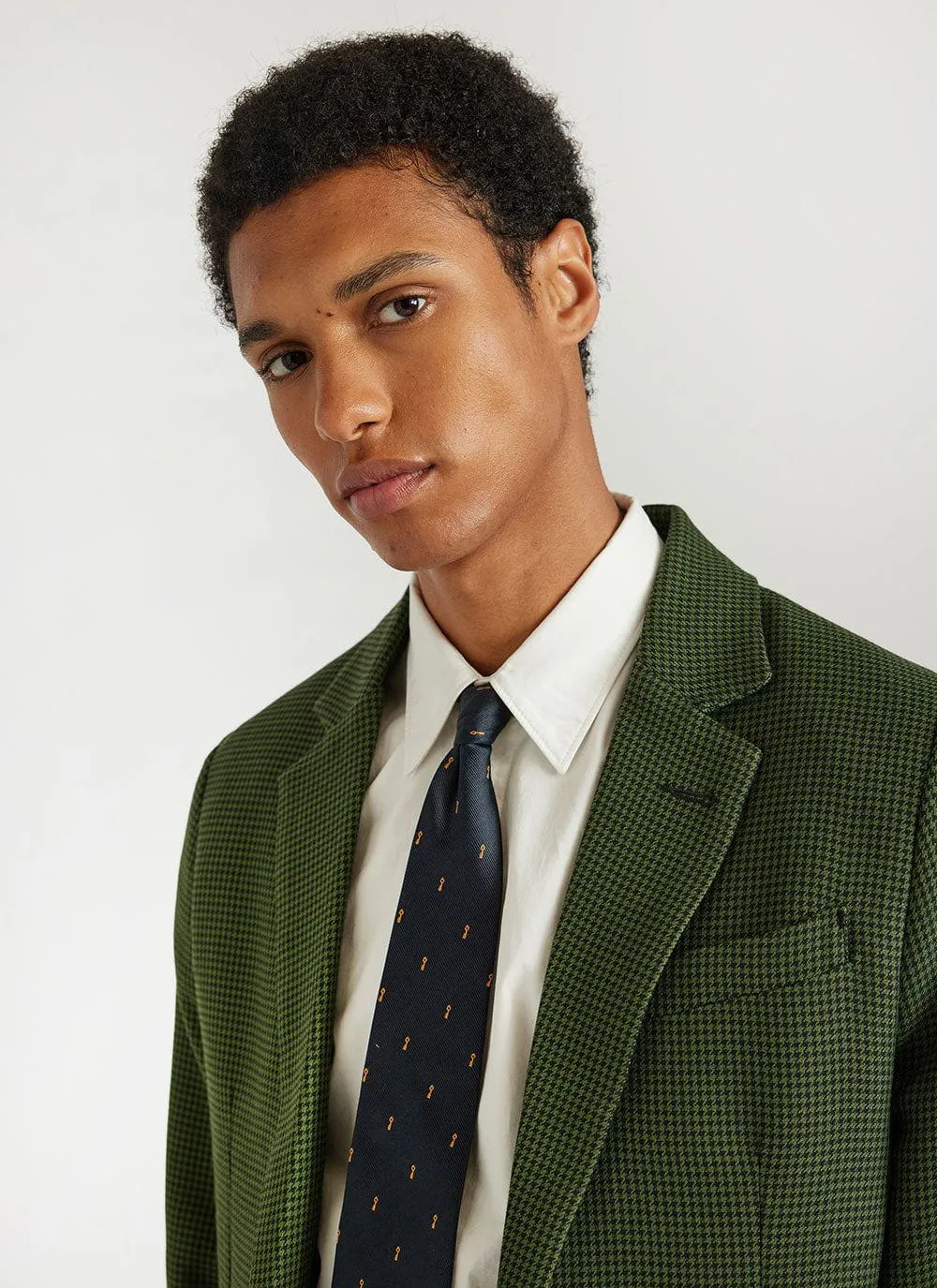 Houndstooth Tailored Blazer | Forest