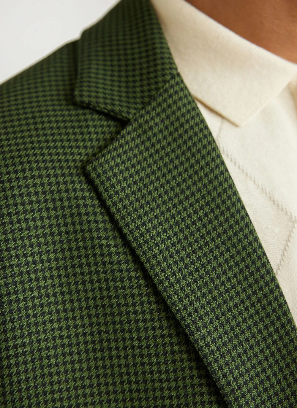 Houndstooth Tailored Blazer | Forest