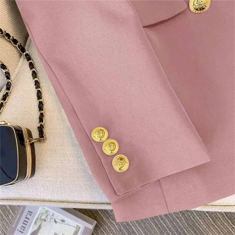 Jackets Blazer Woman Spring Autumn Solid Color Long Sleeve Tailored Collar