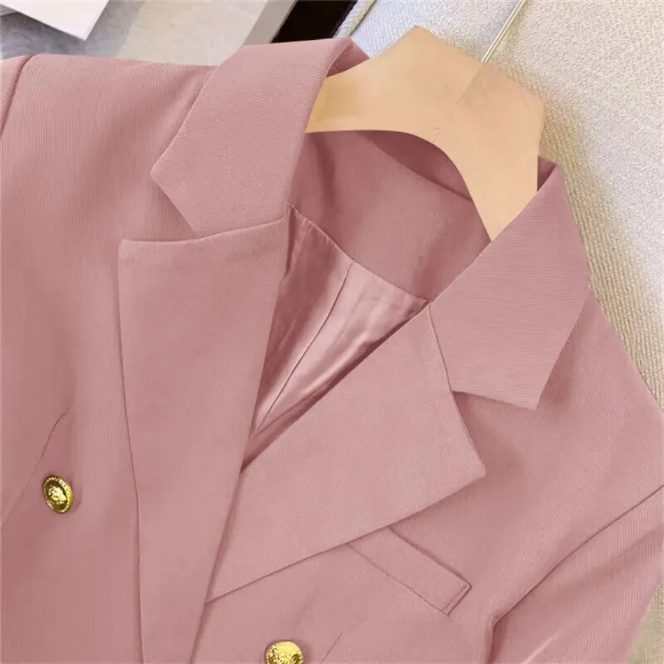 Jackets Blazer Woman Spring Autumn Solid Color Long Sleeve Tailored Collar