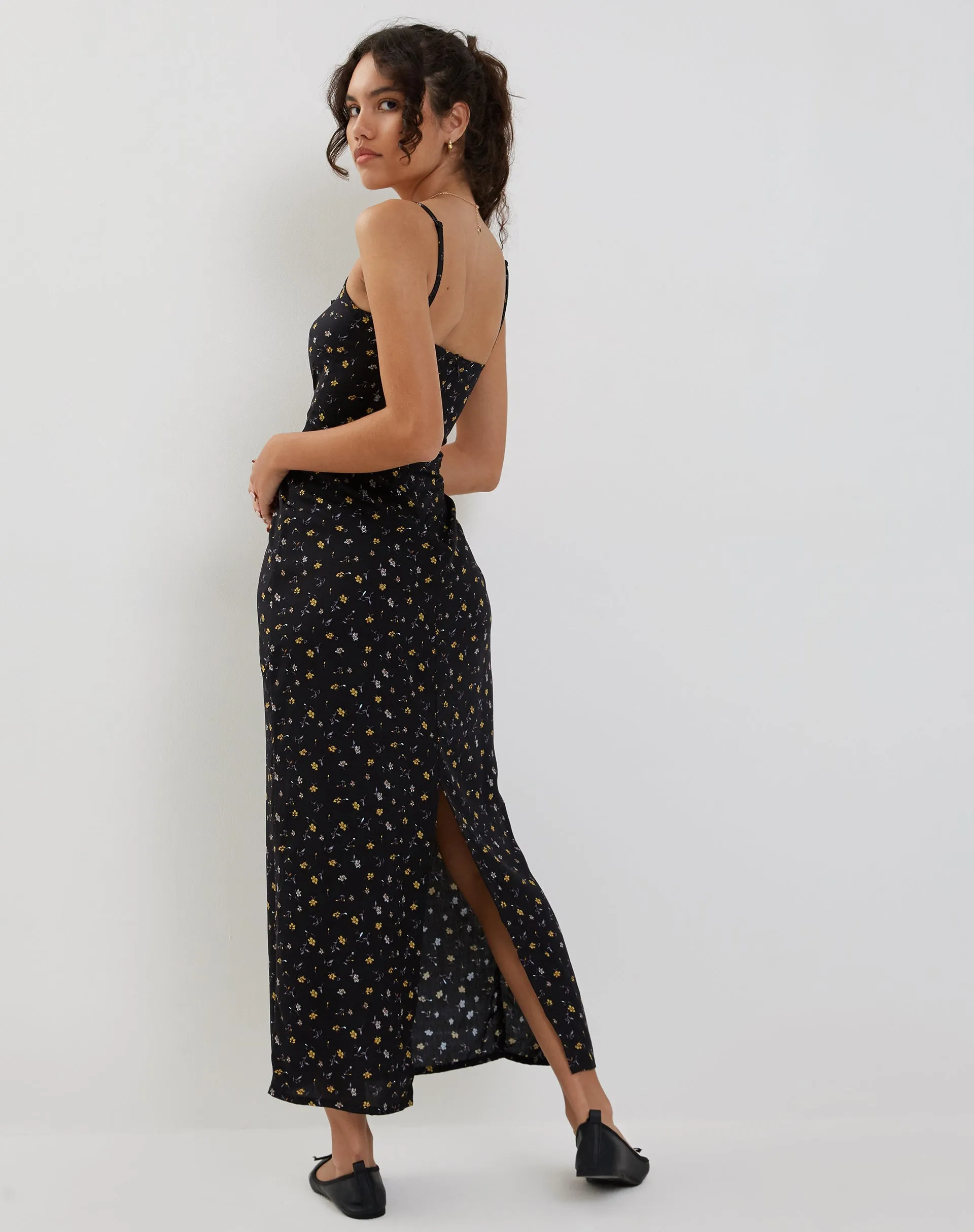 Kafka Maxi Dress in Pretty Petal Black