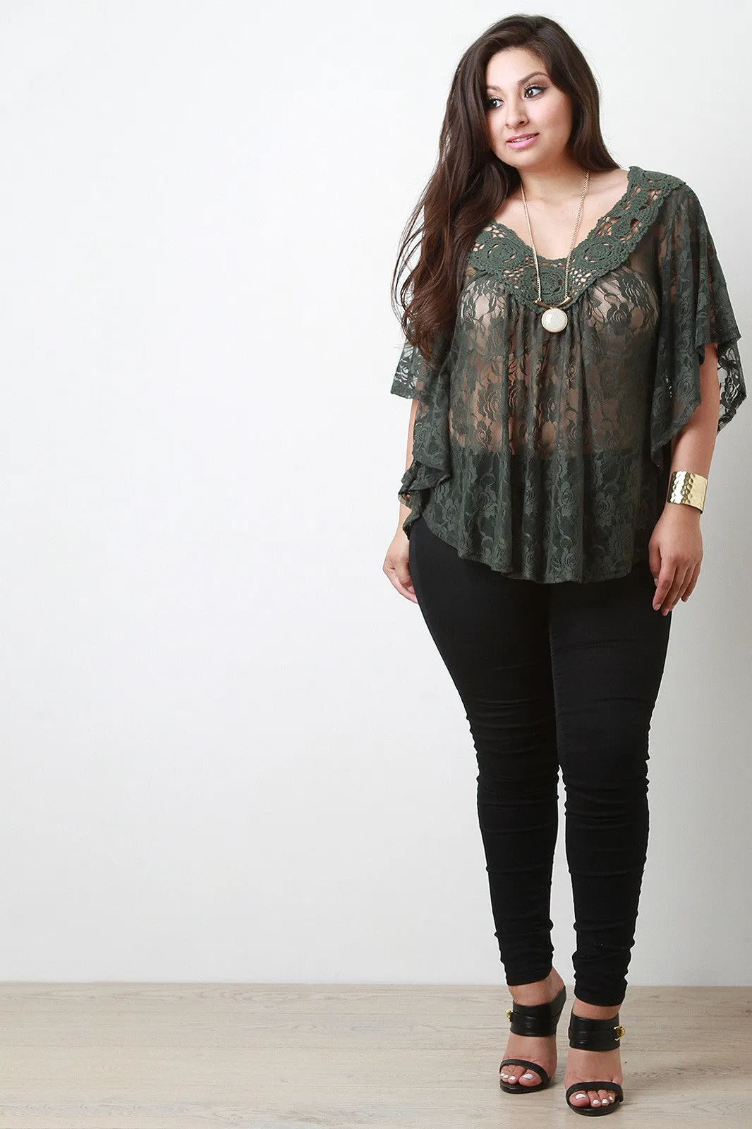 Lace and Crochet Flowy Top