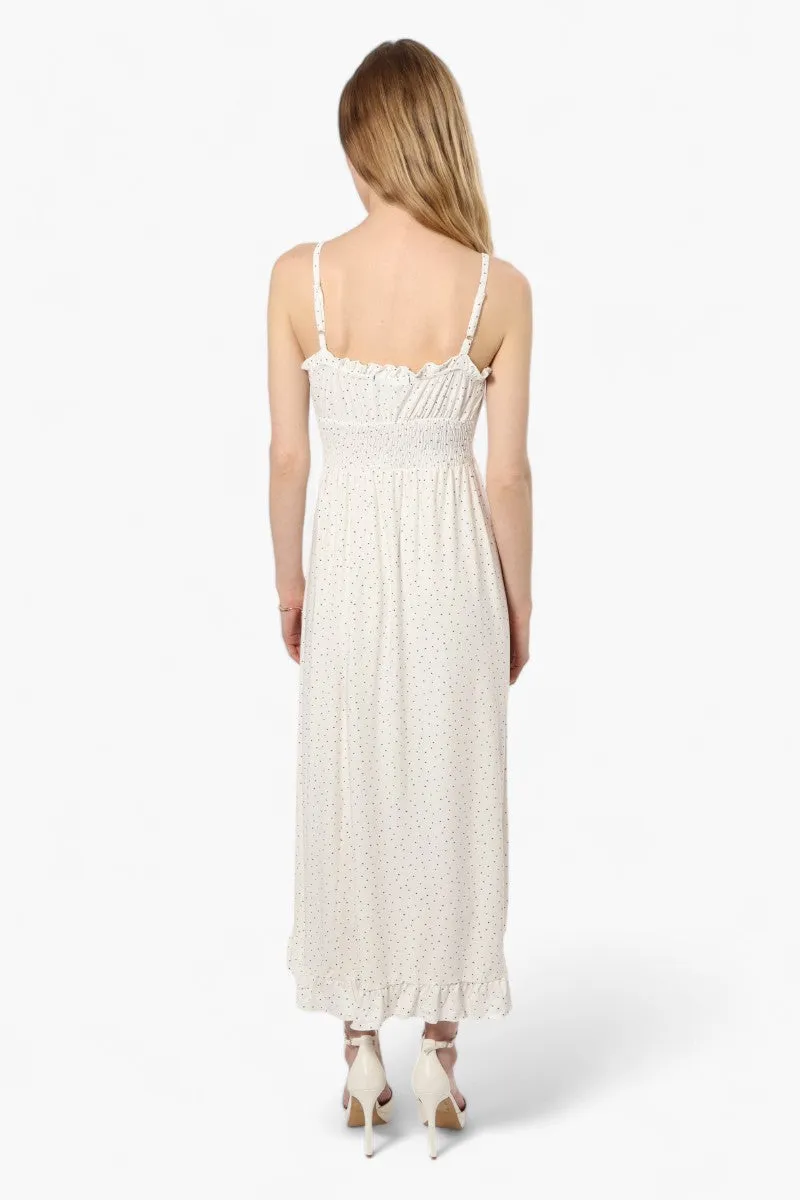 Limite Floral Cinched Waist Maxi Dress - White