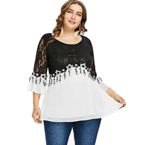 Loose Bell Flare Sleeve Blouse