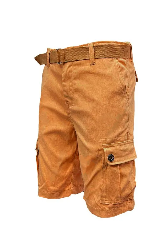 Men's Belted Cargo Shorts with Belt