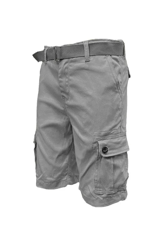 Men's Belted Cargo Shorts with Belt