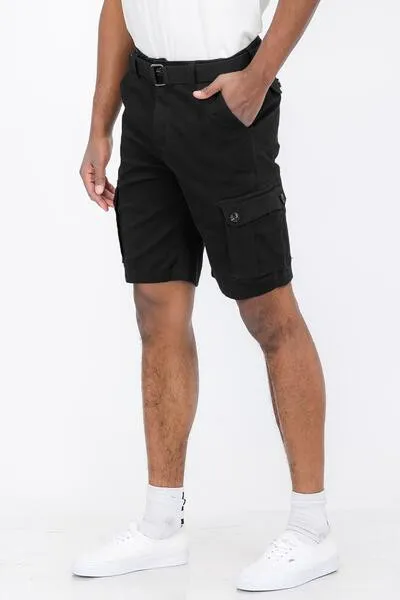 Men's Belted Cargo Shorts with Belt