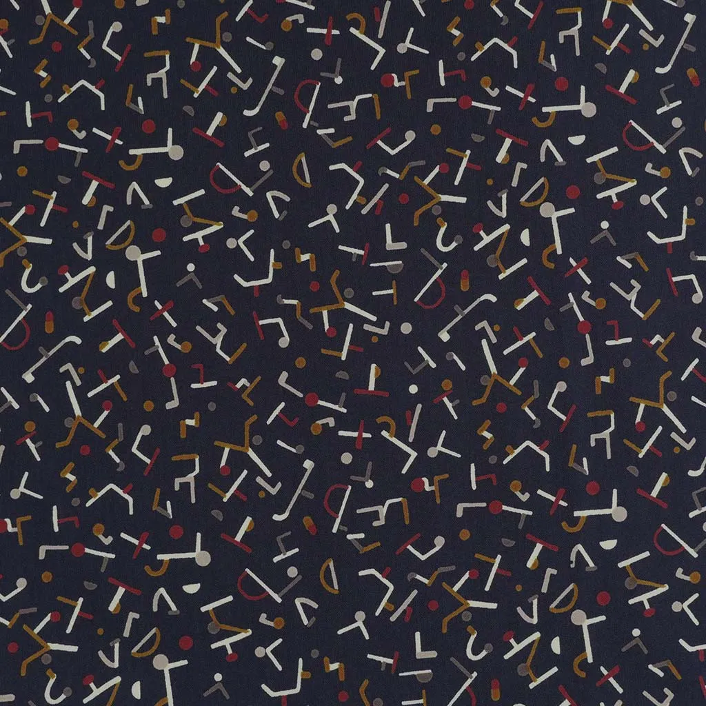 Monroe - Navy, Jumbled Woven Crepe Fabric Sample