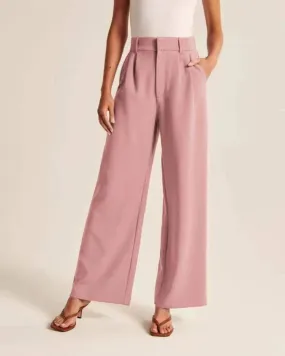 Pink Wide Leg Trouser Pant