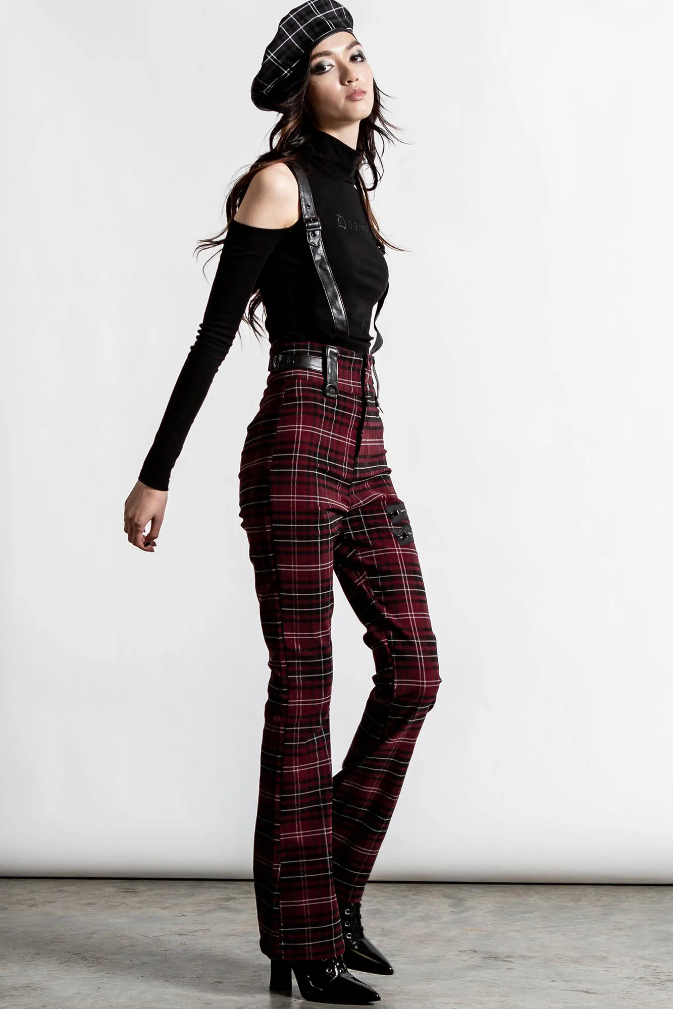 Prophet Of Doom Suspender Trousers [BLOOD TARTAN]