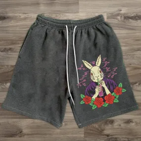 Rabbit Print Casual Street Shorts