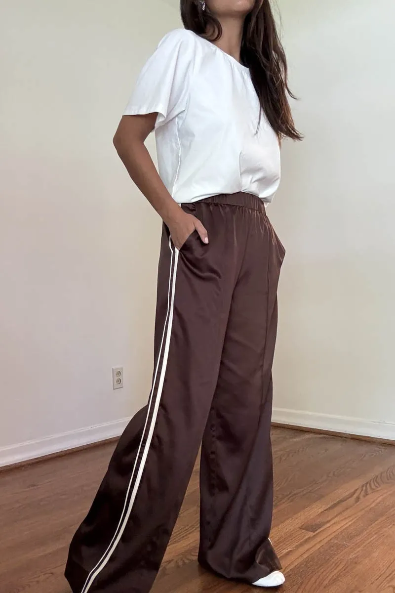 SATIN TRACK PANTS