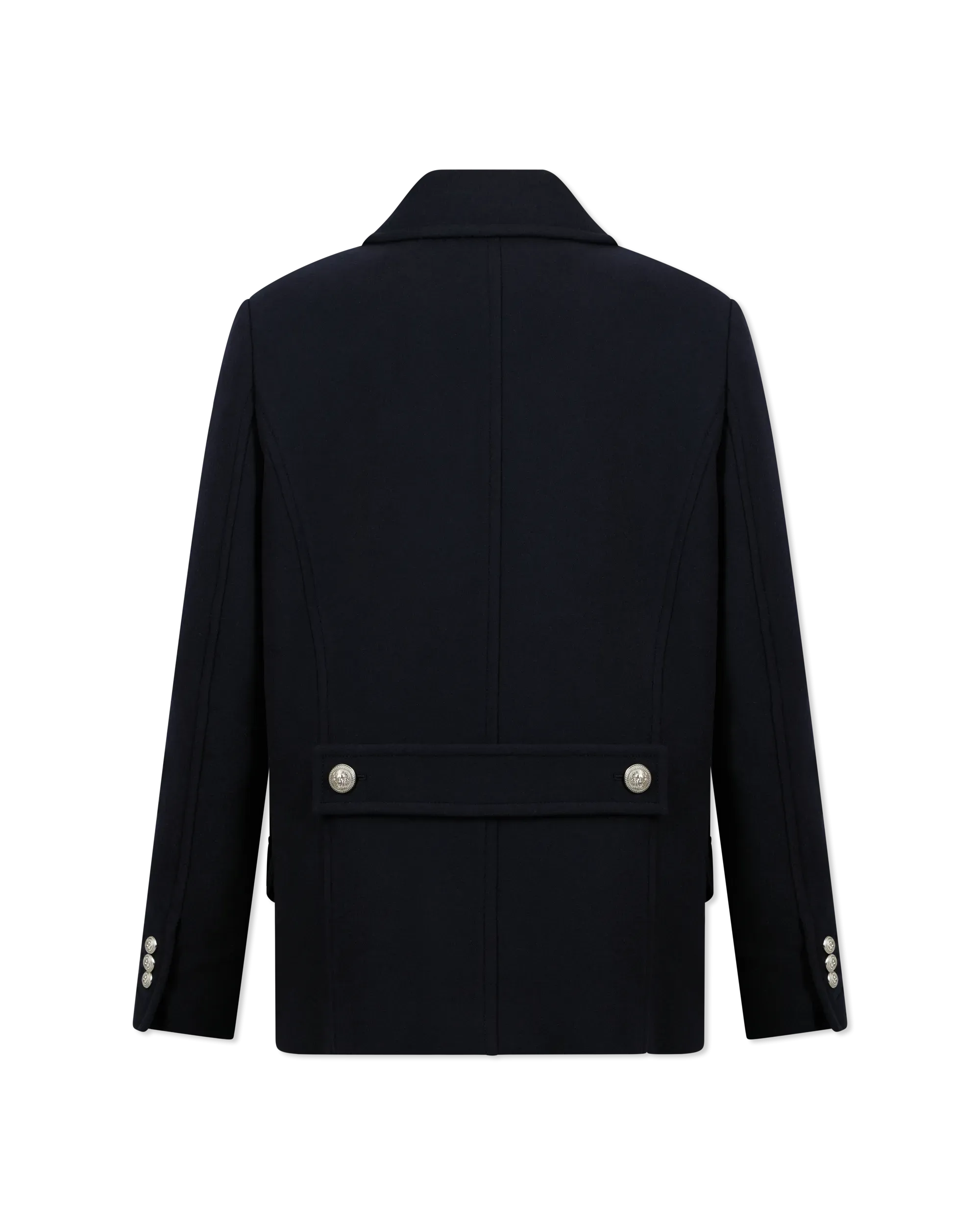 Short Felted Wool Double Breasted Peacoat