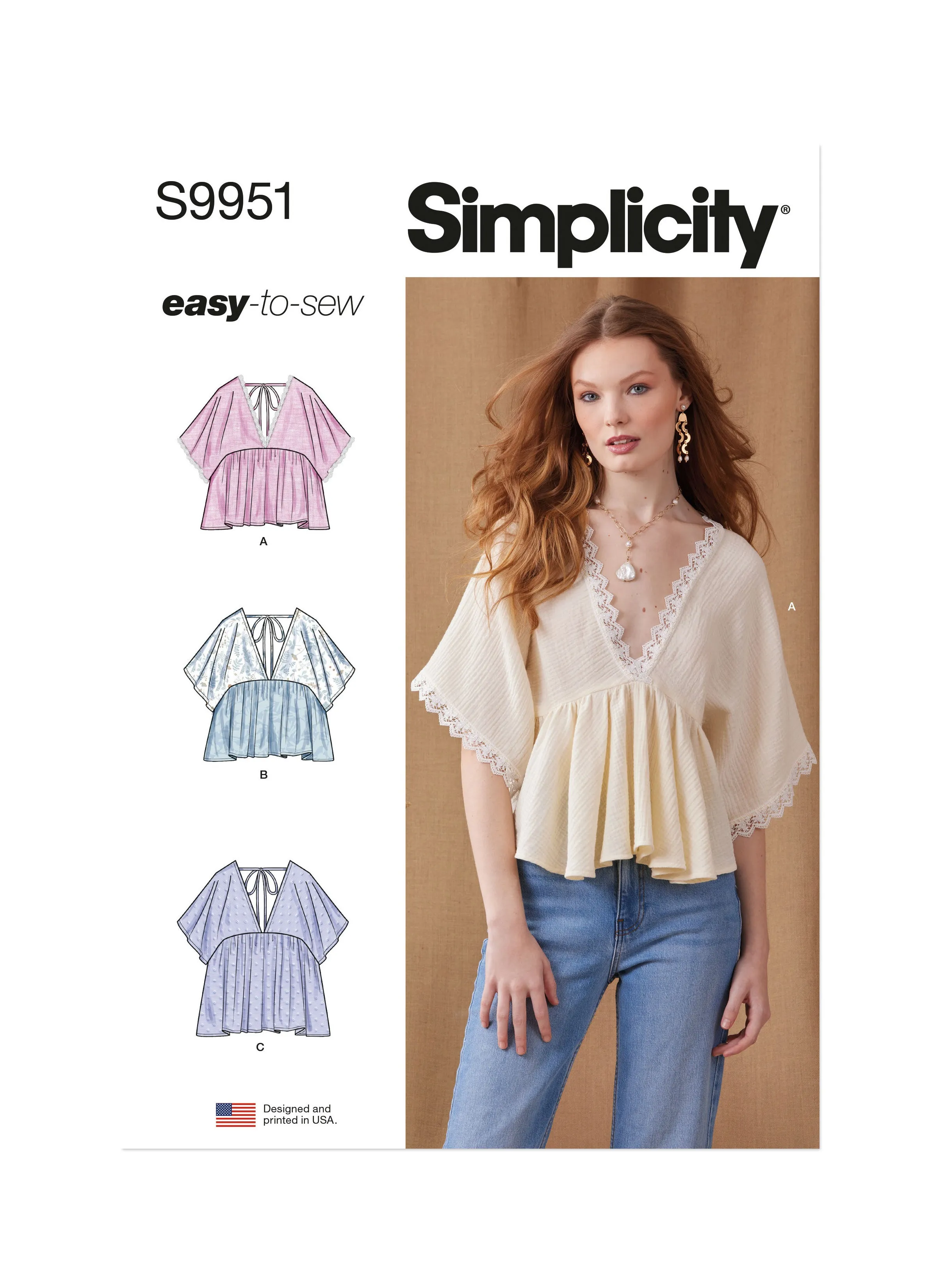 Simplicity Sewing Pattern 9951 Flowy Tops