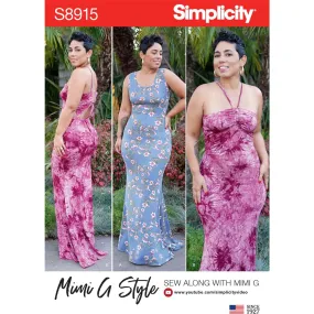 Simplicity Sewing Pattern S8915 Misses' Knit Maxi Dresses by Mimi G Style