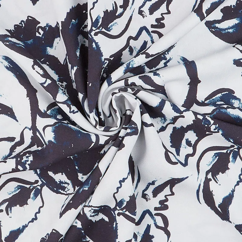 Tammie Green - Hibiscus Gray Rayon Yardage