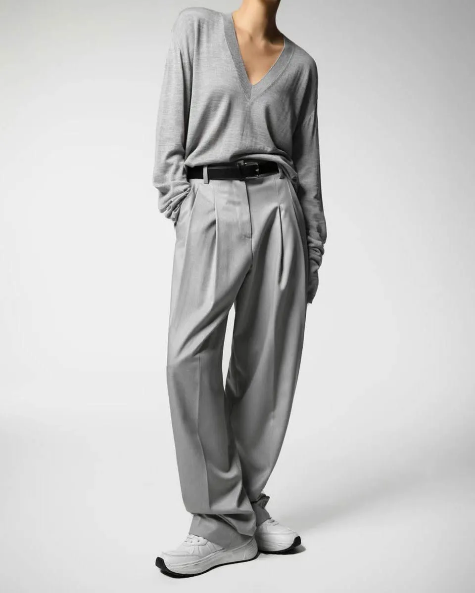 TAMSIN PLEATED TROUSERS SOFT GREY