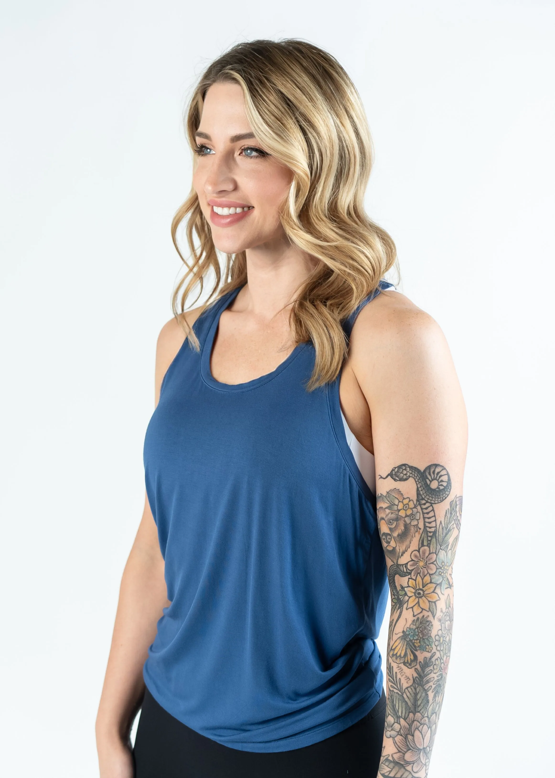 Tie Back Tank Top | Blue