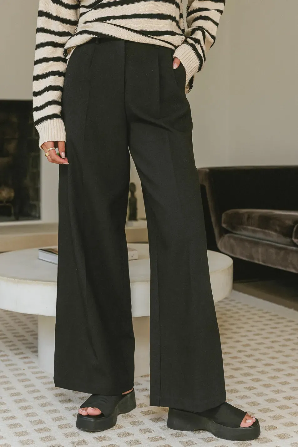 Tobi Wide Leg Pants in Black - FINAL SALE