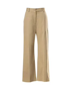 Wide Leg Gabardine Trousers