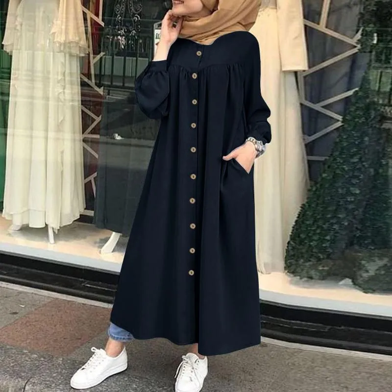 Women Leisure Long Sleeves Shirt Dresses