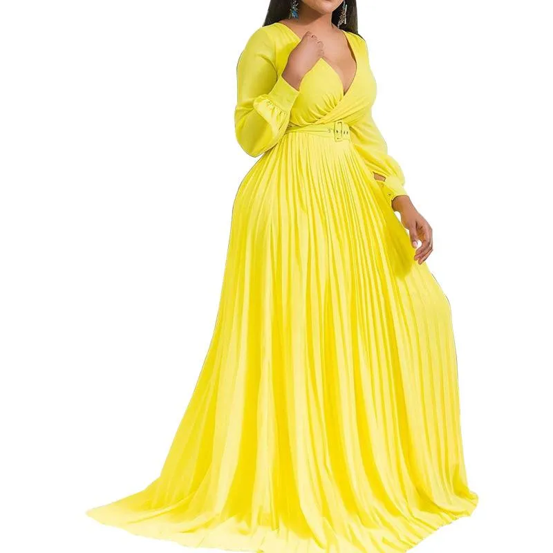 Women V Neck Plus Size Long Dresses